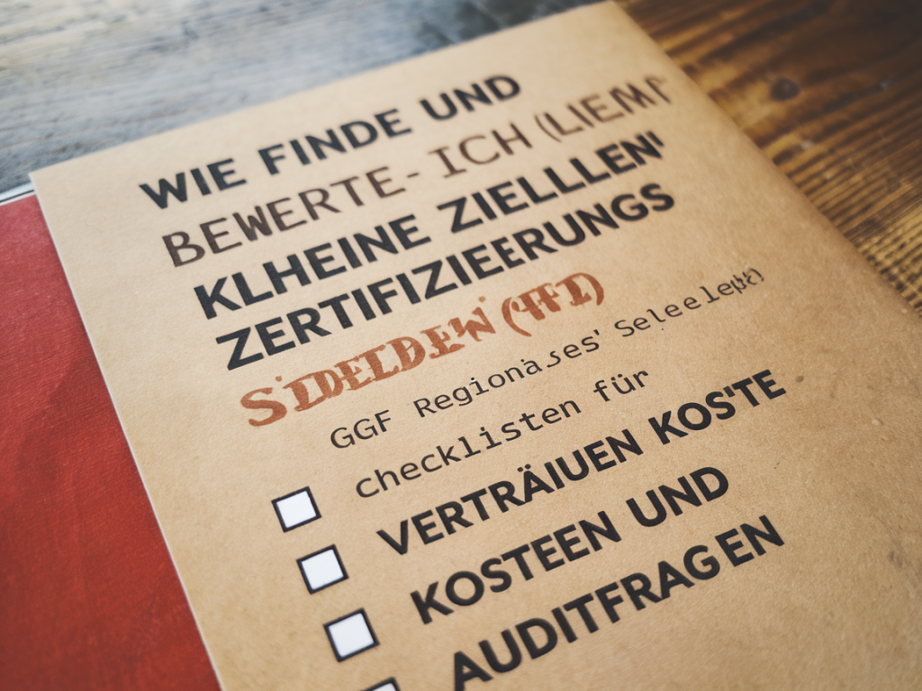 Wie finde und bewerte ich kleine zertifizierungsstellen (GGF. regionales siegel) – checklisten für vertrauen, kosten und auditfragen