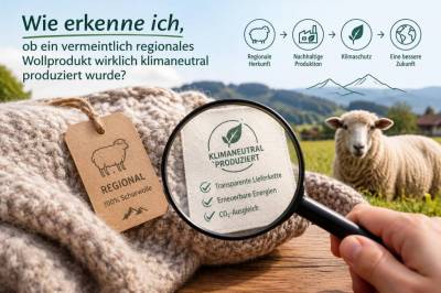 Wie erkenne ich, ob ein vermeintlich regionales wollprodukt wirklich klimaneutral produziert wurde?